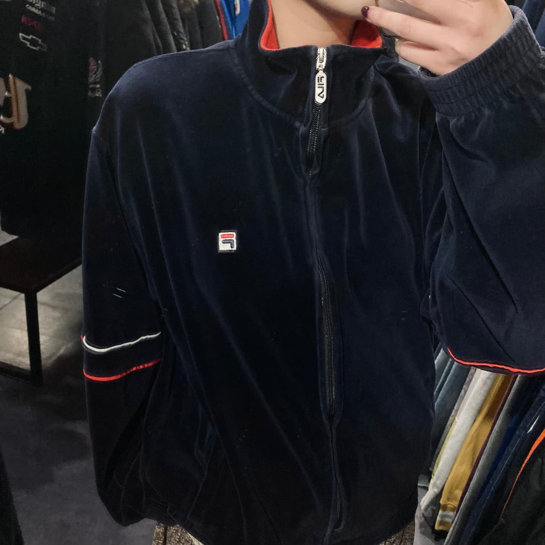 [IM] 필라 벨벳 집업 네이비 상품이미지7