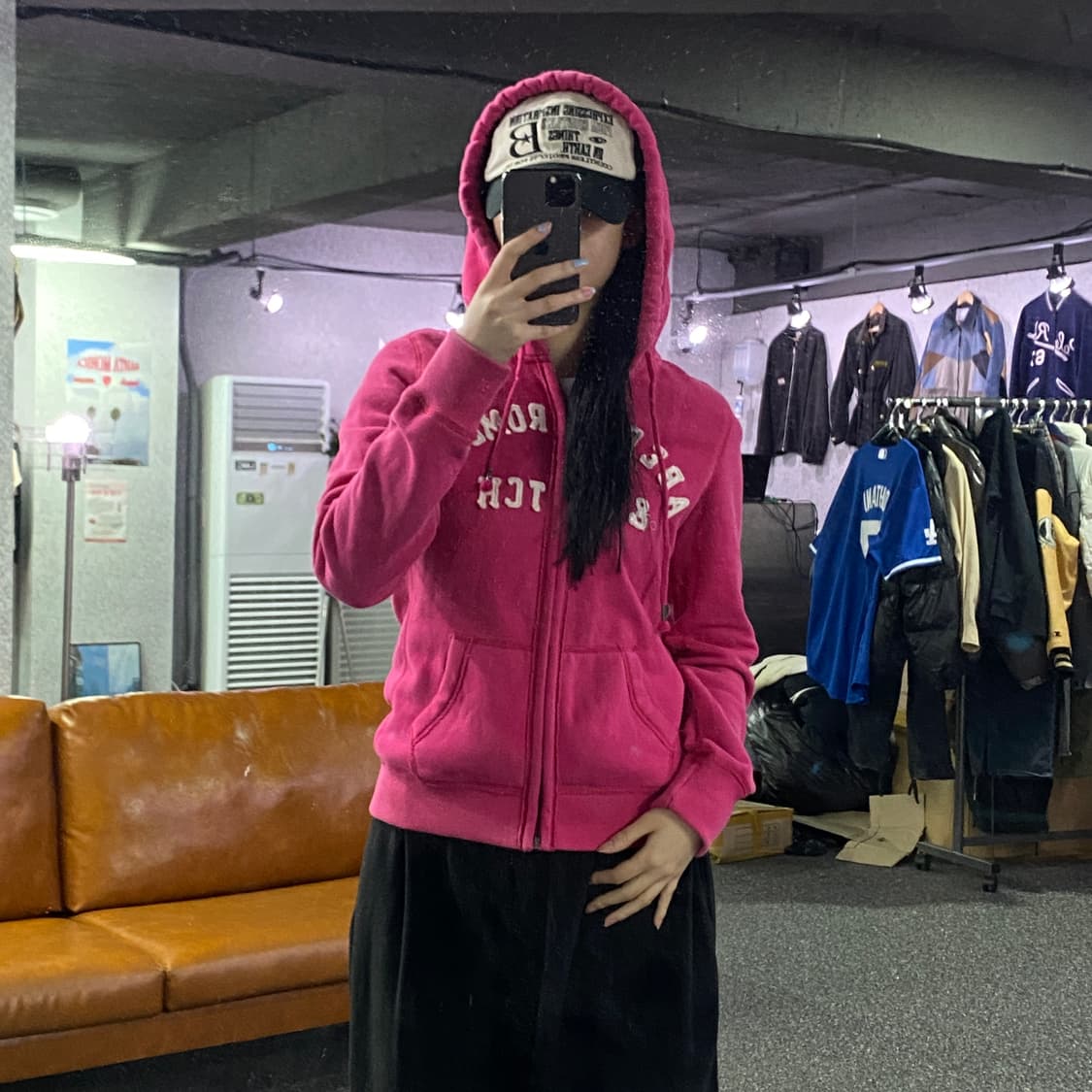 아베크롬비 스펠아웃 빅로고 핑크 후드 집업 B3190 상품이미지1