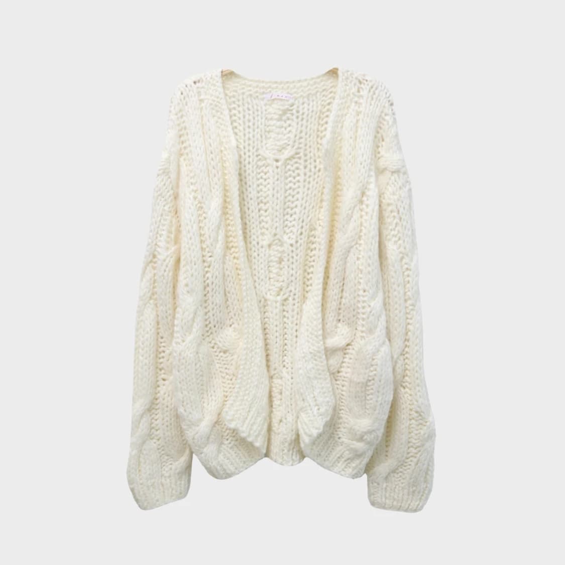 FLAIR 히메갸루 울 혼방 꽈배기 가디건 63057 상품이미지1