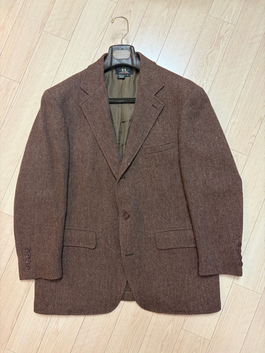 RRL 브라운헤링본 스포츠코트 L 사이즈 판매합니다 상품이미지1
