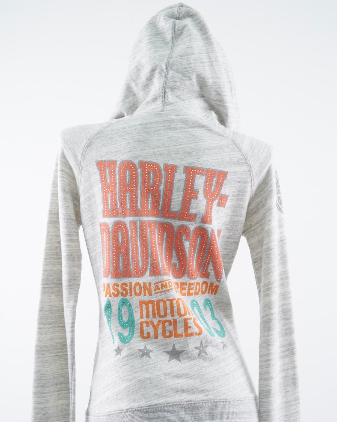 Harely Davidson 프린팅 디테일 그레이 후드집업 상품이미지5