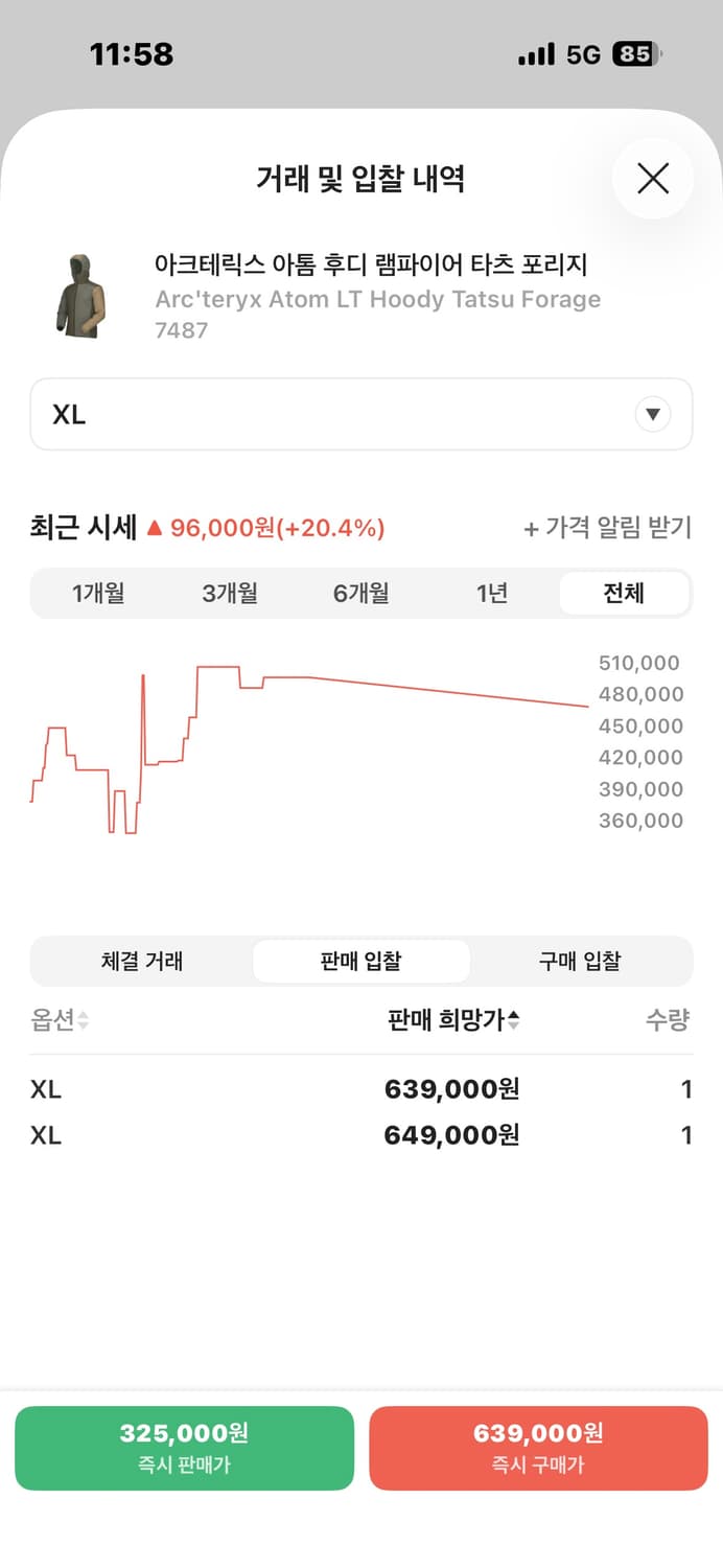 XL 아크테릭스 아톰lt 후디 타츠 포리지 상품이미지3