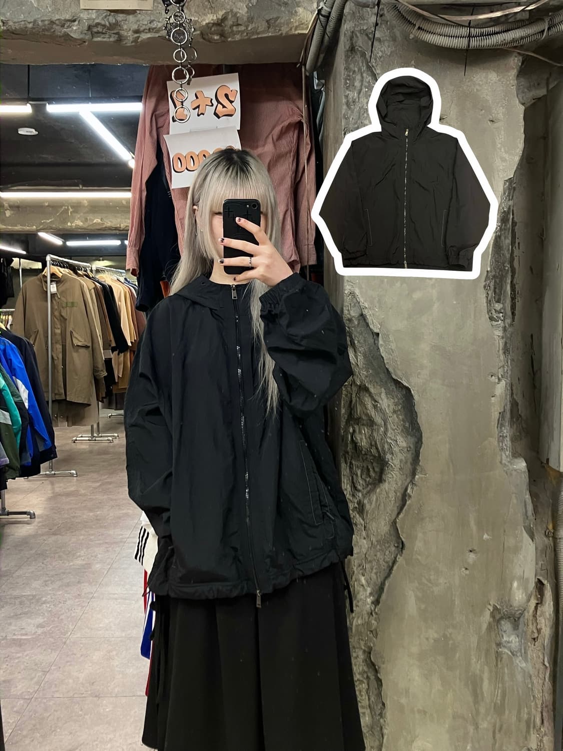 코드그라피 후드 바람막이 블랙 L #csz2931 상품이미지1