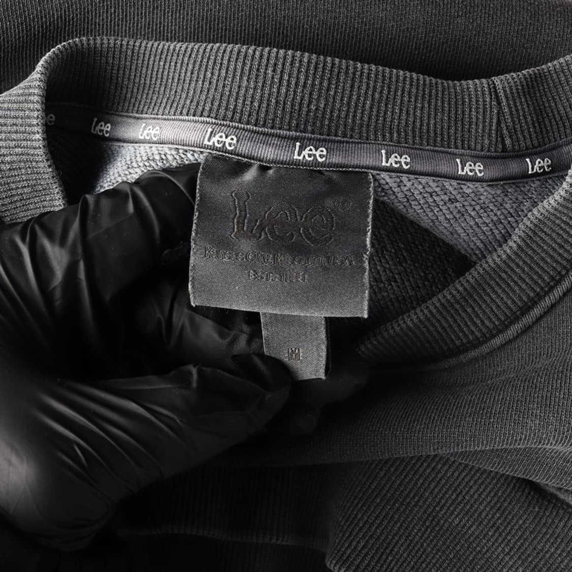 LEE 빈티지 피그먼트 차콜 빅로고 크롭 맨투맨 M 상품이미지5