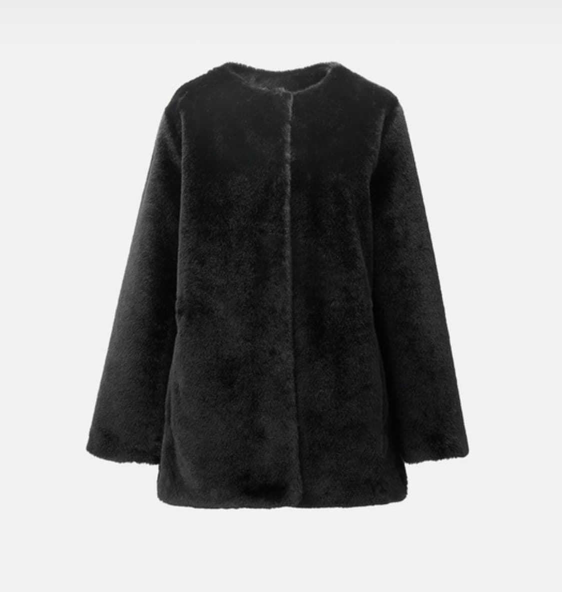 유어네임히얼 클래식 퍼 하프 코트 블랙 상품이미지1