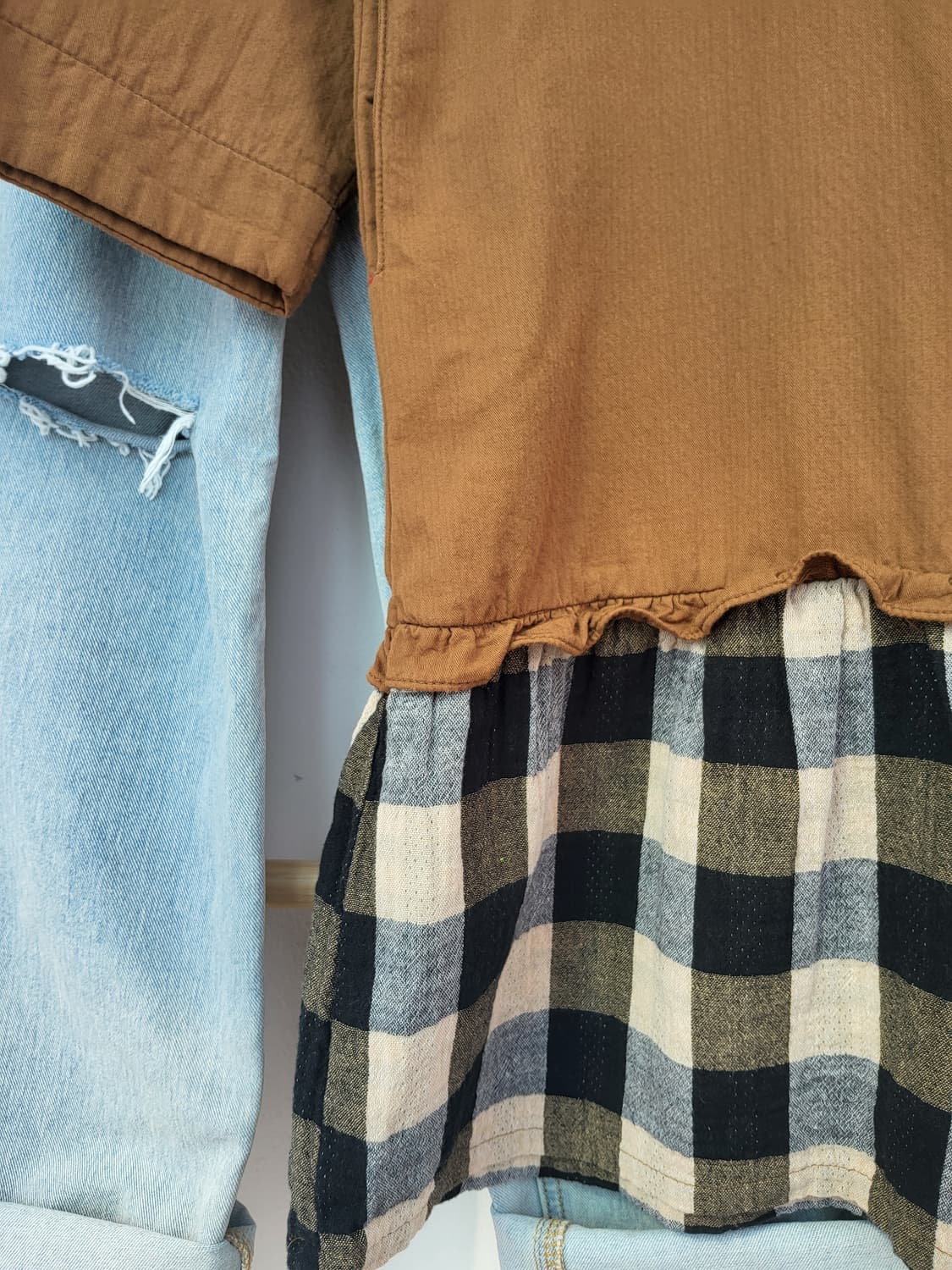 레이어드 체크 원피스 상품이미지4