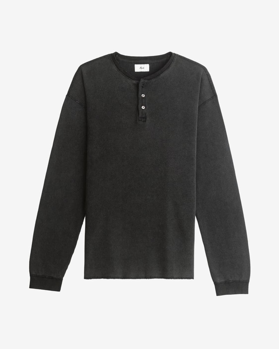 헤이스트 빈티지 써멀 니트 헨리 셔츠 빈티지블랙 상품이미지1