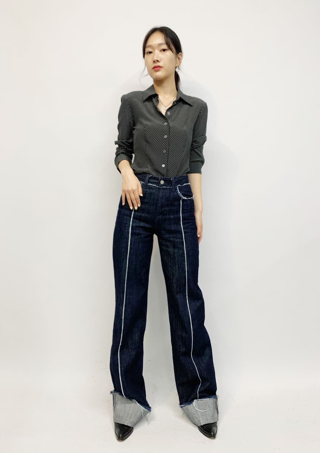 셀린느 실크 도트 블라우스 상품이미지2