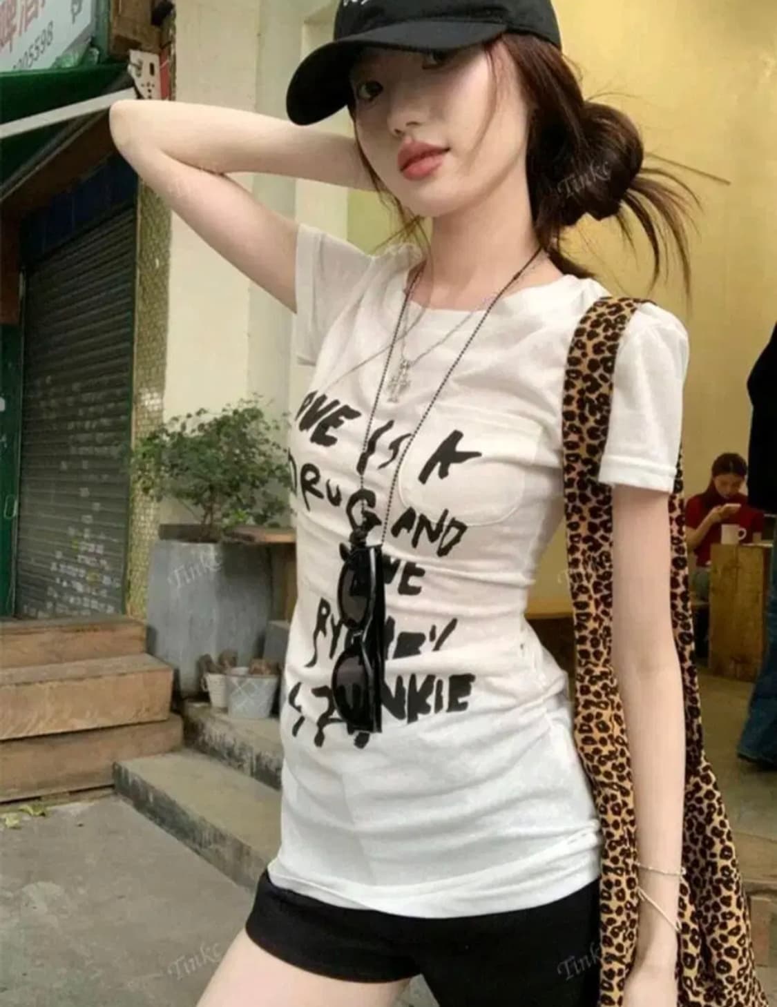 프린팅 여성 반팔 티셔츠 캐주얼 탑 상품이미지1