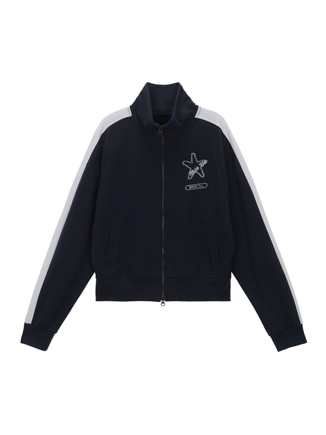 마뗑킴 빈티지 그래픽 저지 집업 네이비 상품이미지1