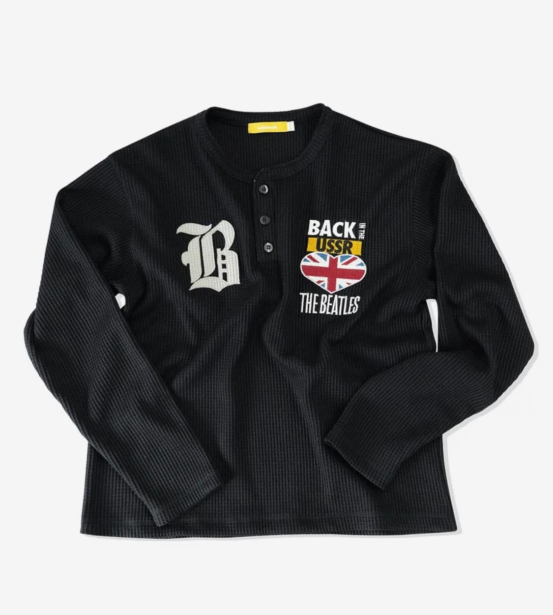 메인부스 [비틀즈] 와플턴 헨리넥 티셔츠(블랙) 상품이미지1