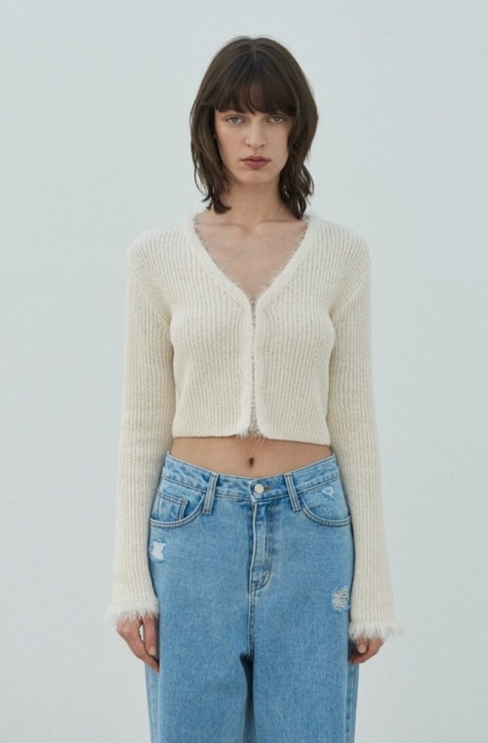 다이애그널 퍼 트리밍 가디건  상품이미지4