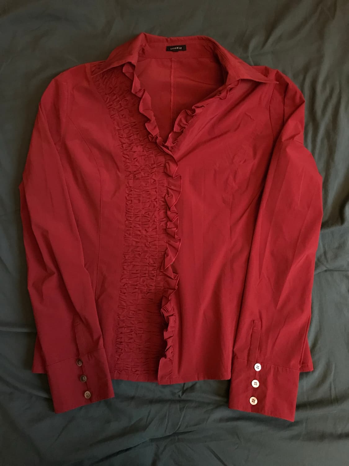 프릴 셔링 디테일 나일론 셔츠  상품이미지1