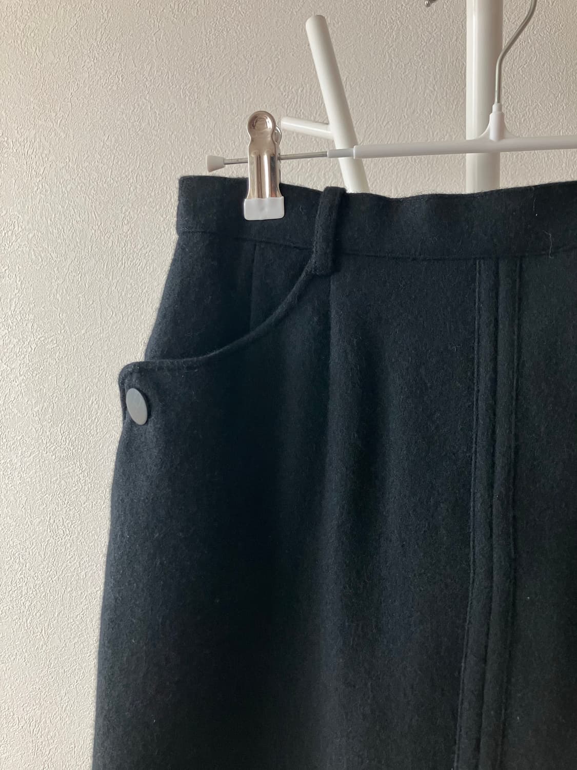 일본빈티지 블랙 울혼방 H라인 미디스커트 모직스커트 택달린 새상품 상품이미지2