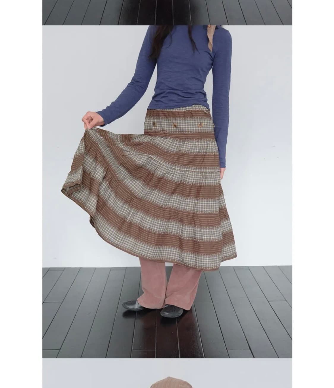 무음 2way Button Shirring Skirt 상품이미지1