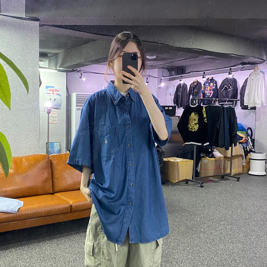 폴로 랄프로렌 데님 반팔 셔츠 B2177 상품이미지1