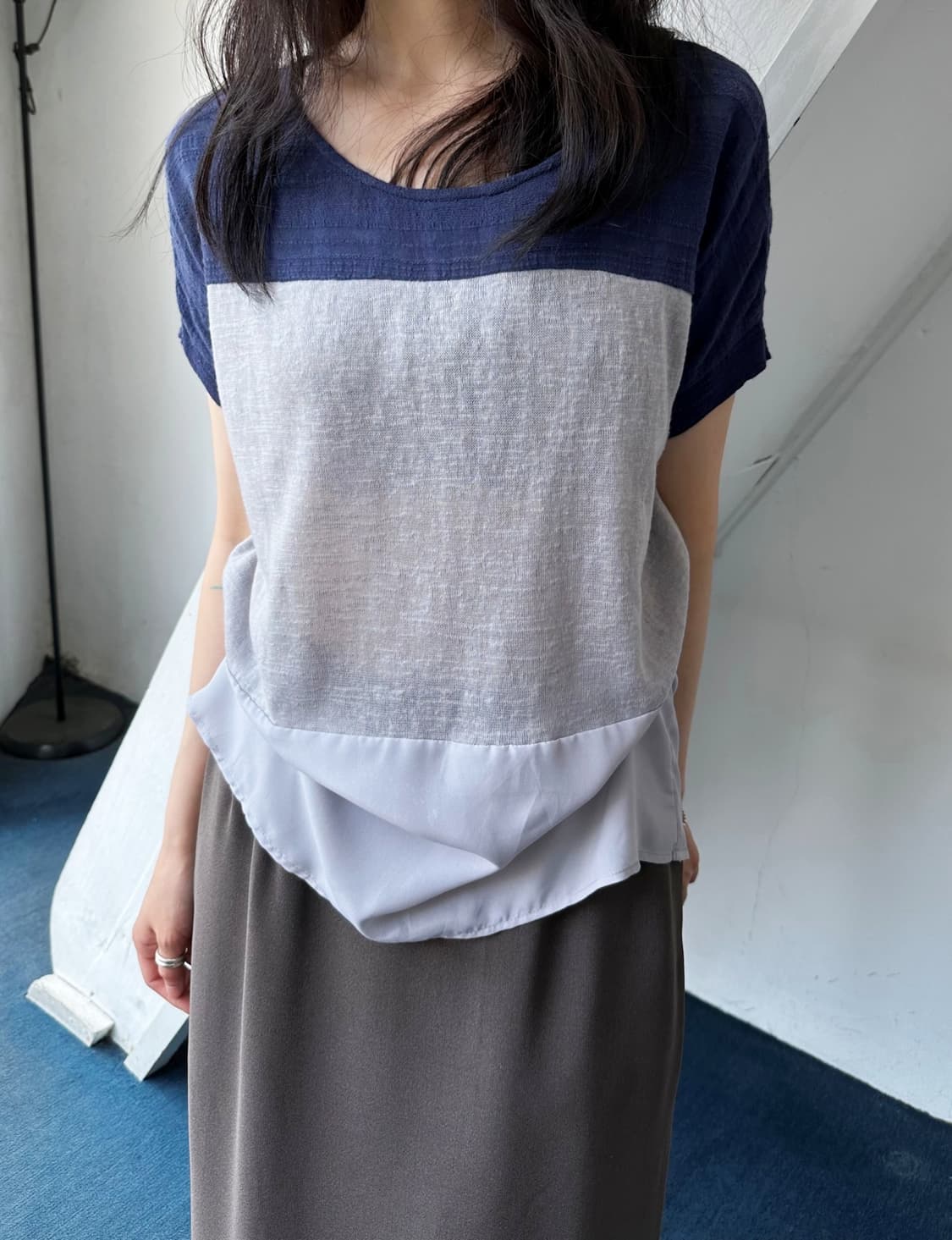 Design two tone panel wide top 상품이미지5