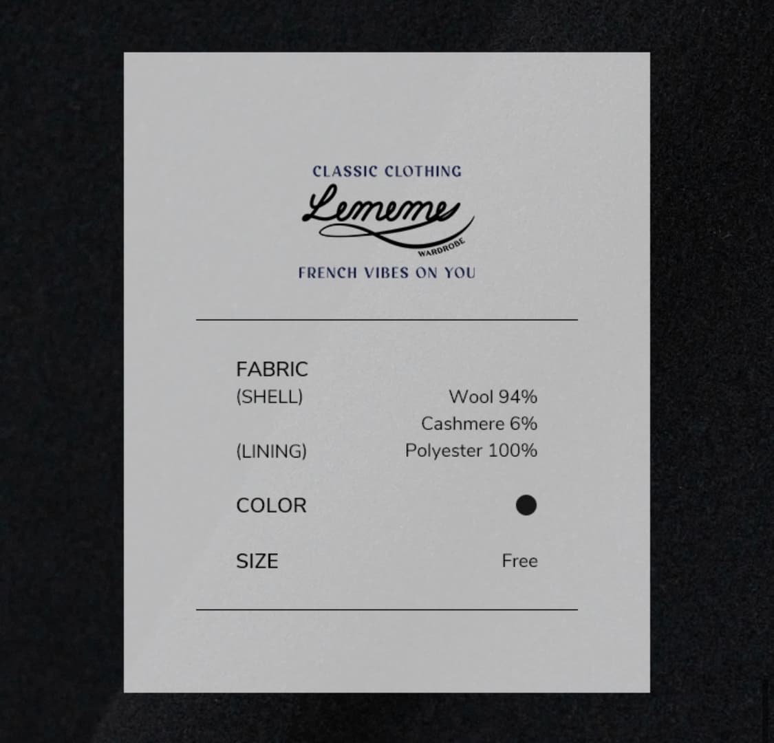 르메메 Chat Noir LongCoat Black 새상품 상품이미지8