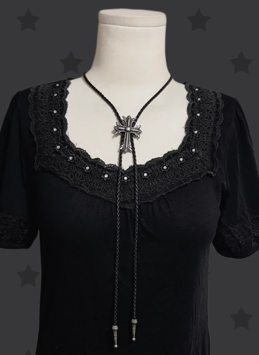 크롬하츠깔 공겜여주 핀터깔 무드 체인소맨 레제 포인트 레이어드 목걸이  상품이미지1