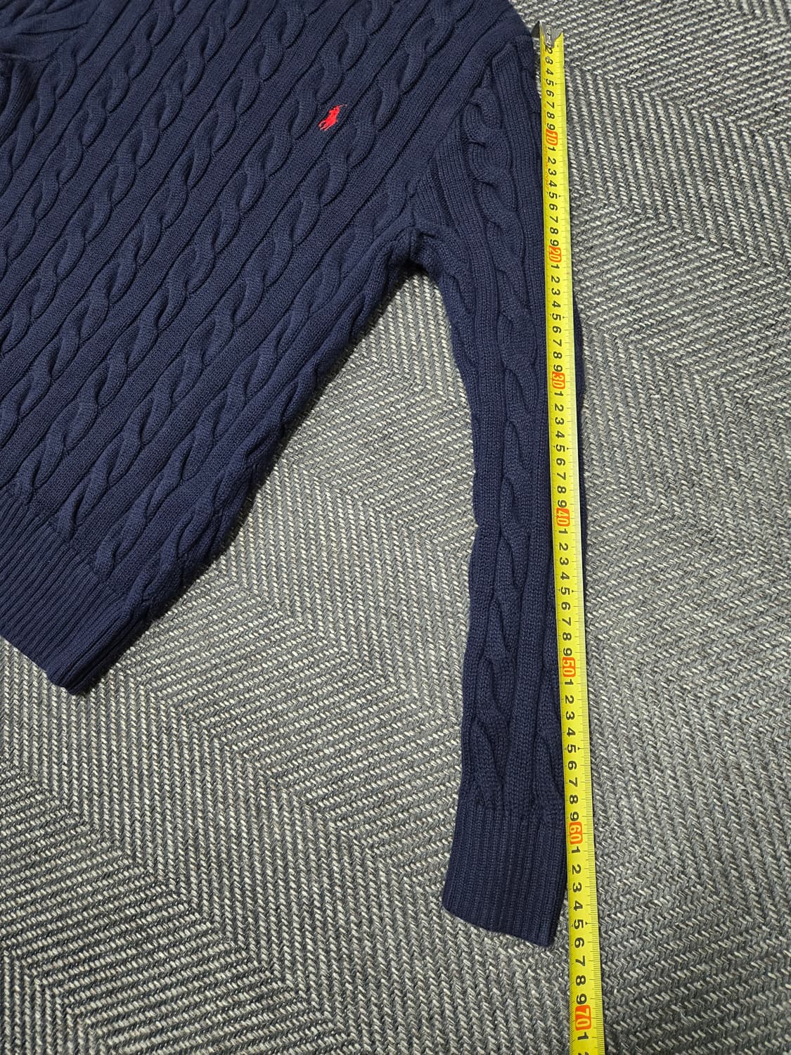 폴로 랄프로렌  케이블 니트 코튼 스웨터 네이비 상품이미지7