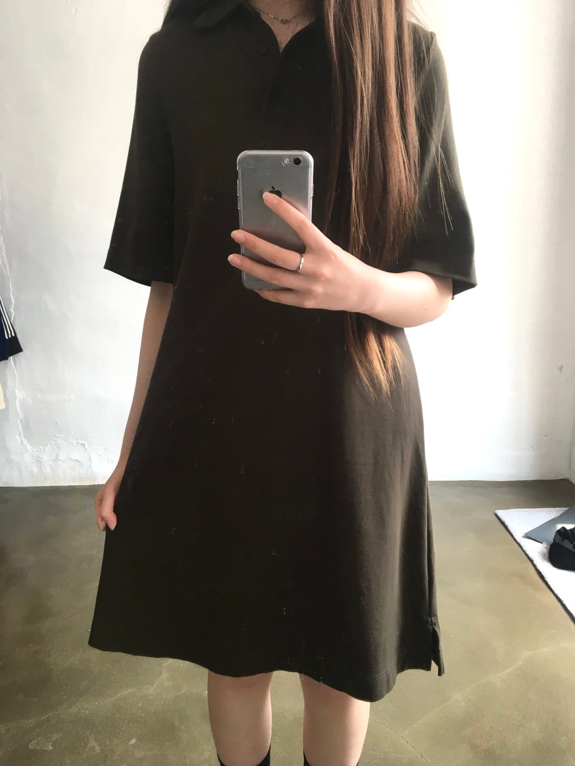 COS 카키색 카라 원피스 상품이미지1