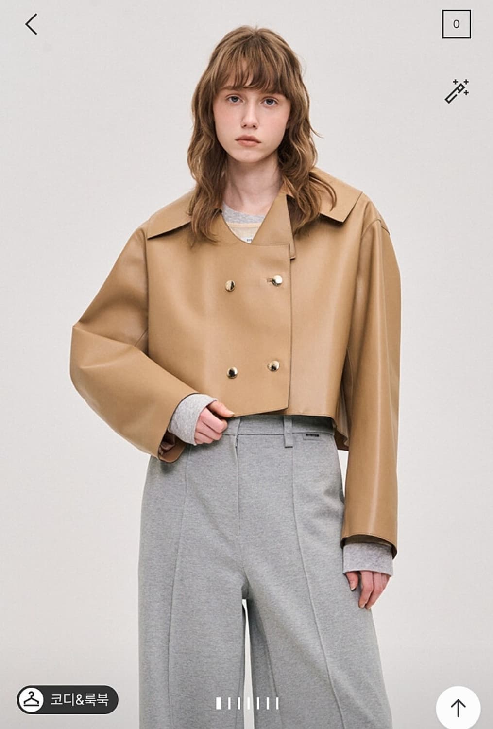 한섬 시스템 2023 레더 크롭자켓 82-94-160사이즈 상품이미지1