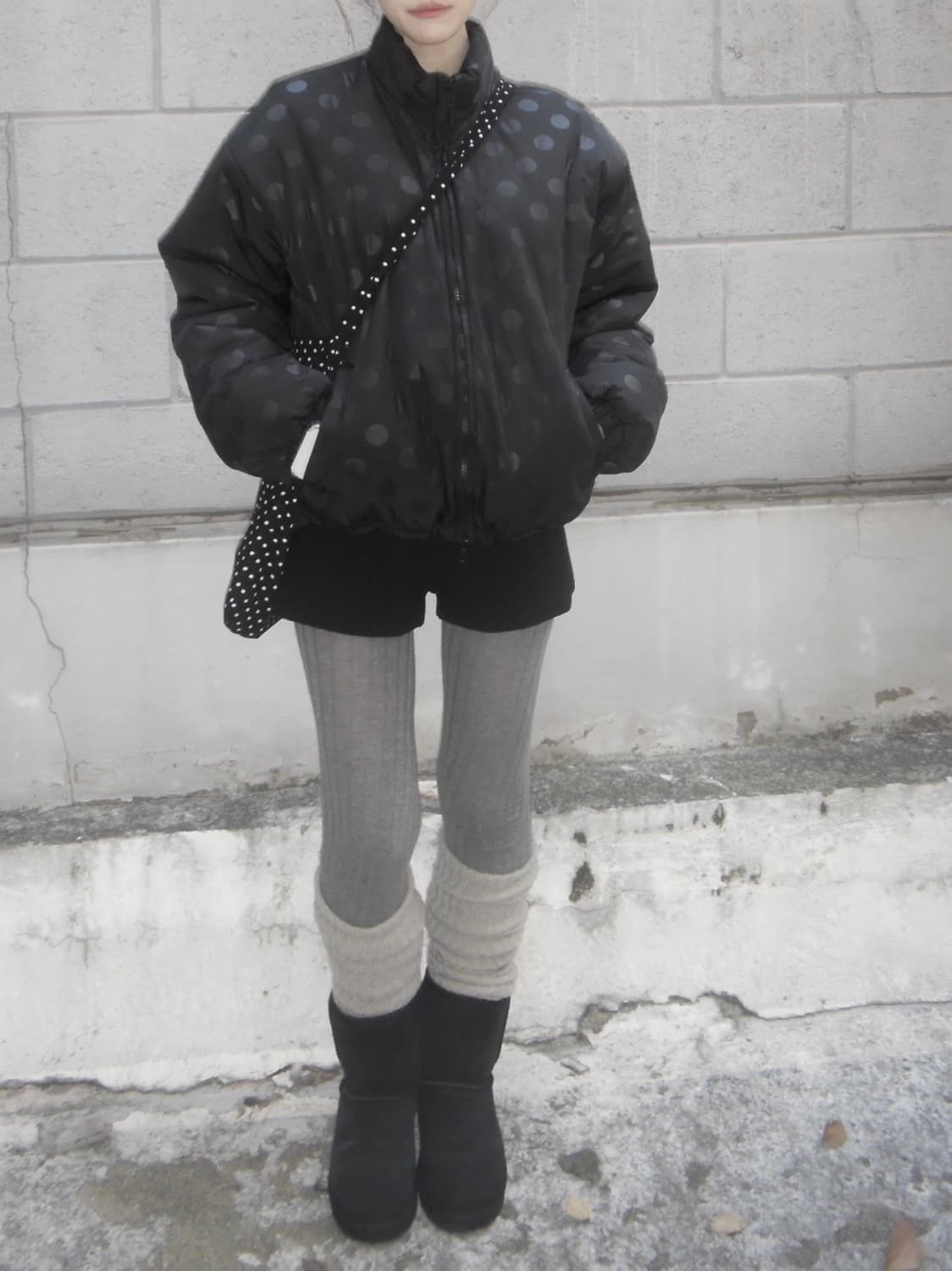 슬립오버 땡땡이 도트 패딩(안감 퍼) 상품이미지1