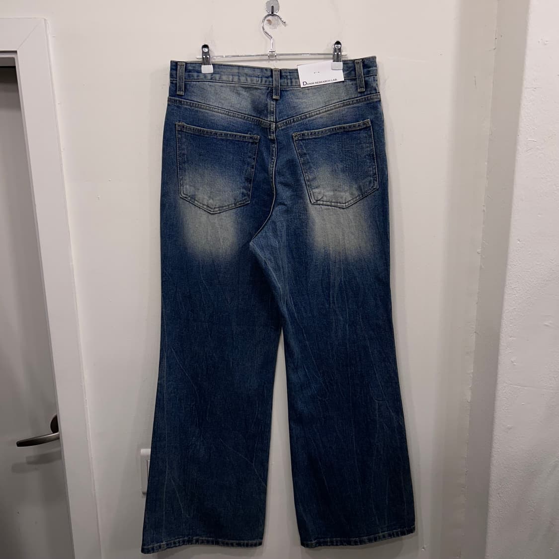 데님 리서치랩 와이드핏 워시드 중청 데님팬츠 상품이미지5