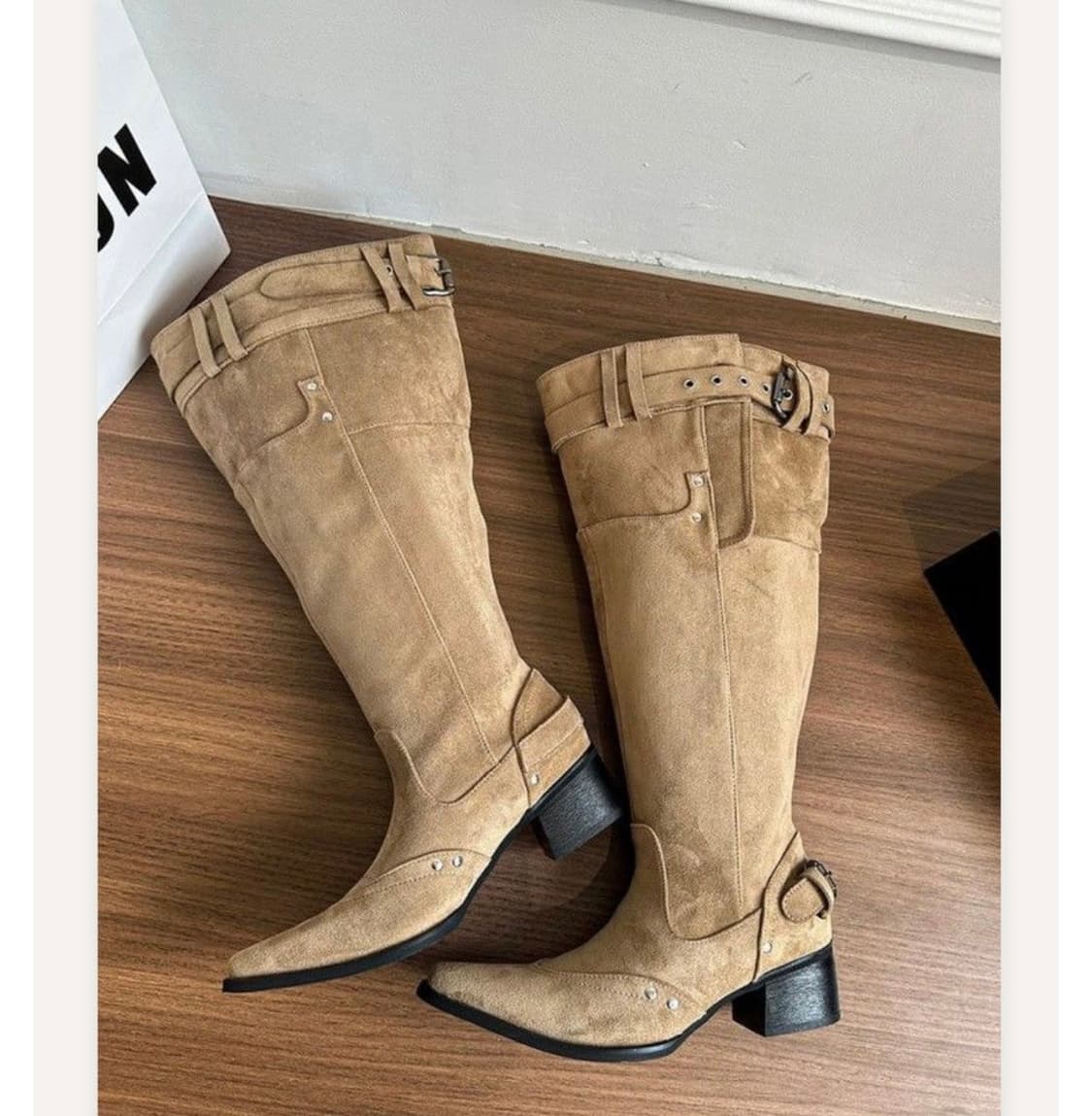 새것 페이퍼먼츠 루즈핏 와이드핏 웨스턴핏 세무가죽 롱부츠 230 착화감굿 상품이미지8