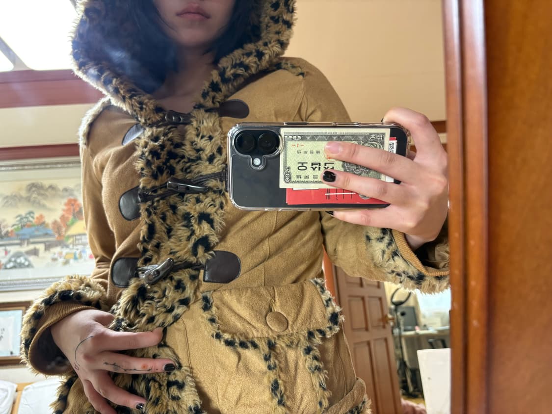 빈티지 호피무늬 퍼자켓 상품이미지1