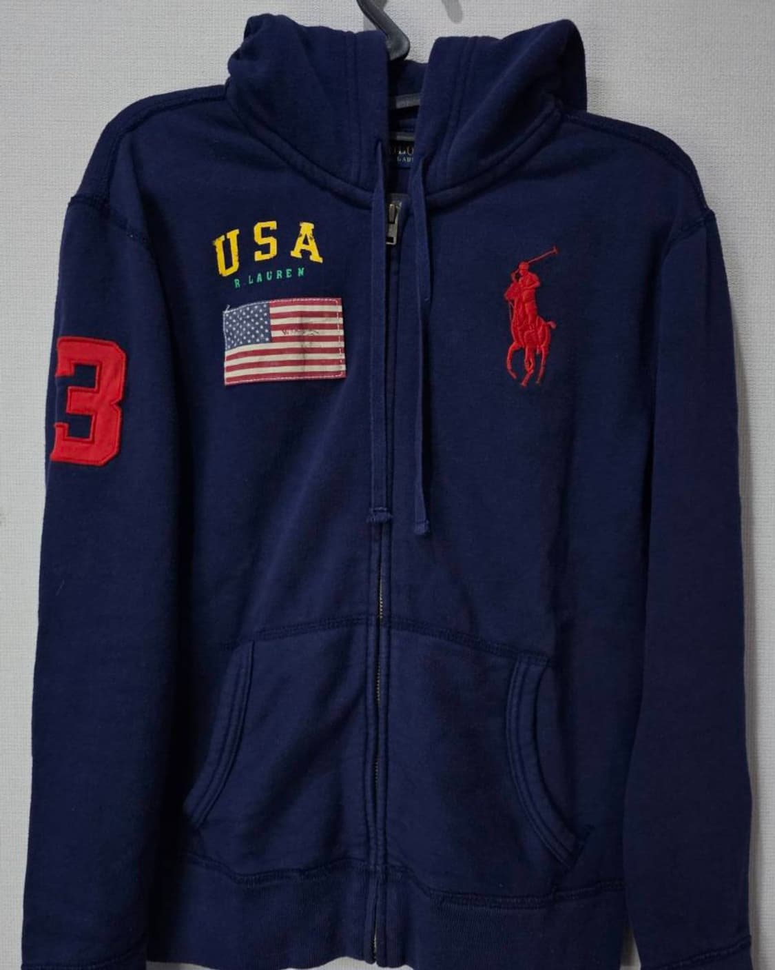 폴로 POLO 성조기 USA 후드집업 85~90/XS~S 상품이미지1