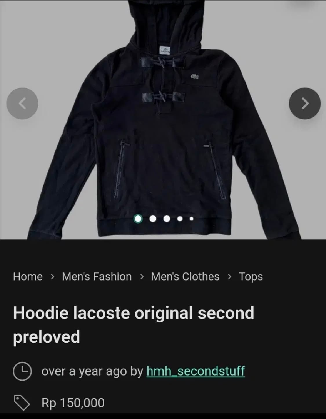 387 ) 한정 라코스테 3 클래식 면 후드티 단종 희긔 남여공용 상품이미지2