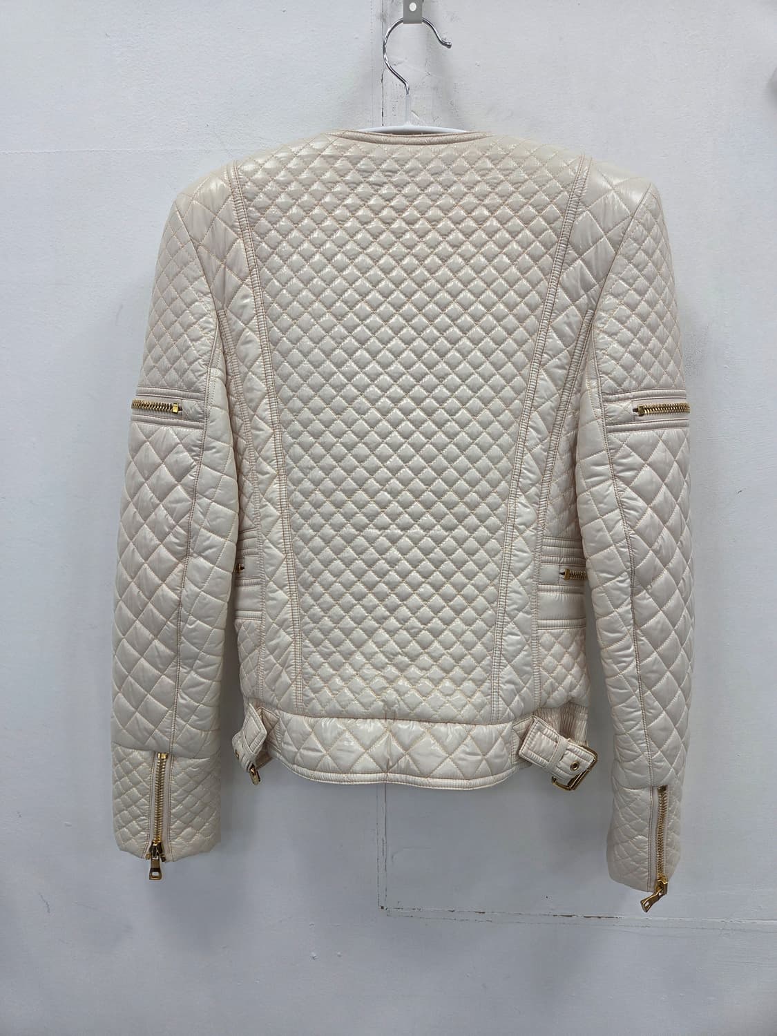 36 발망 아이보리 여성  라이더  퀼팅 자켓 상품이미지6