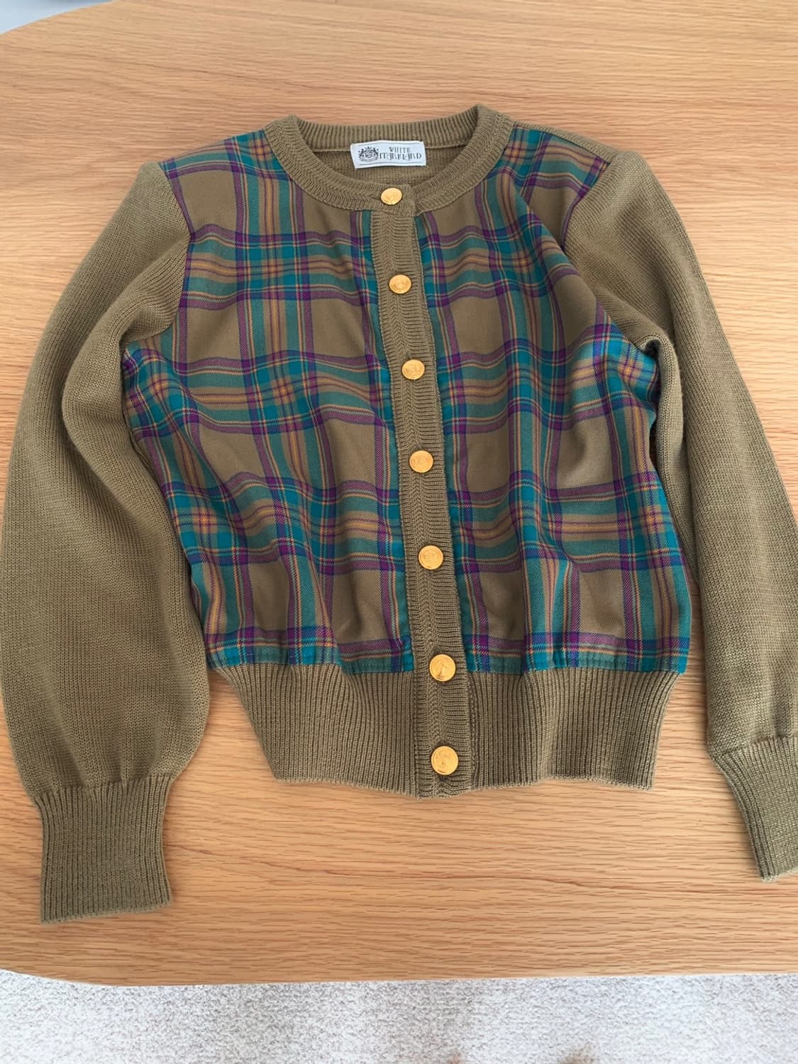 White itarkiard 체크 울 가디건 상품이미지8