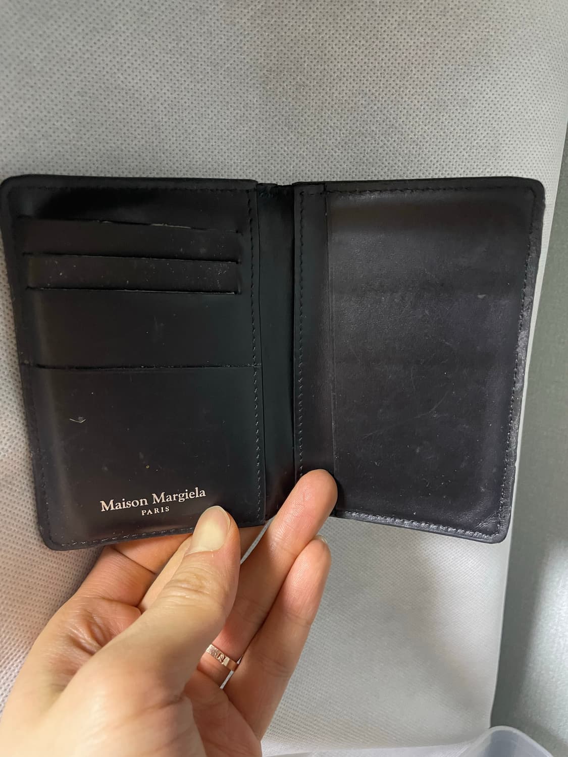 메종 마르지엘라 레더 카드 홀더 블랙 상품이미지2