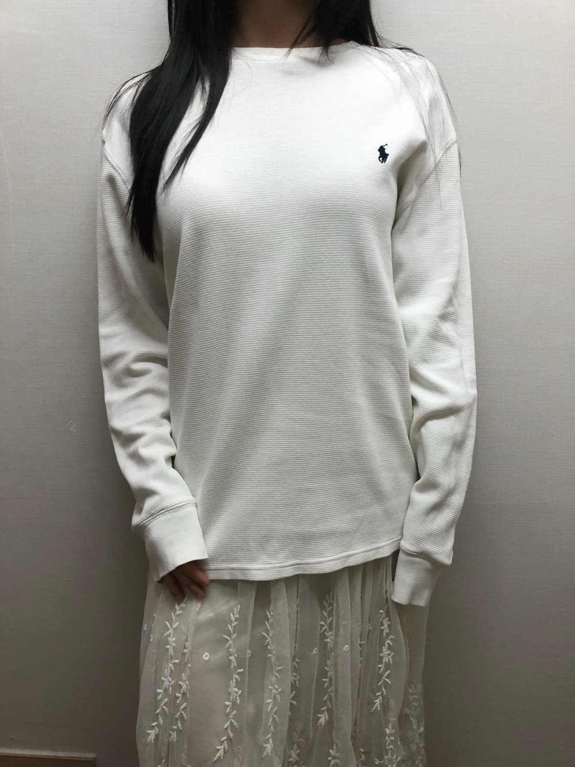 빈티지 폴로 화이트 와플 티셔츠 상품이미지1