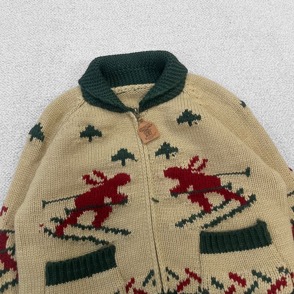 Kanata 카나타 복각 노르딕 코위찬 니트집업 상품이미지3