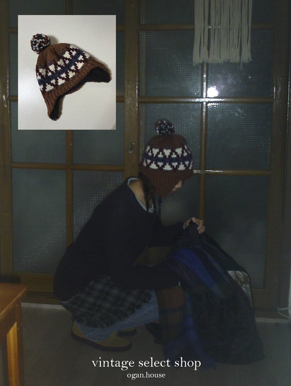 vintage knit ear muff beanie 상품이미지3