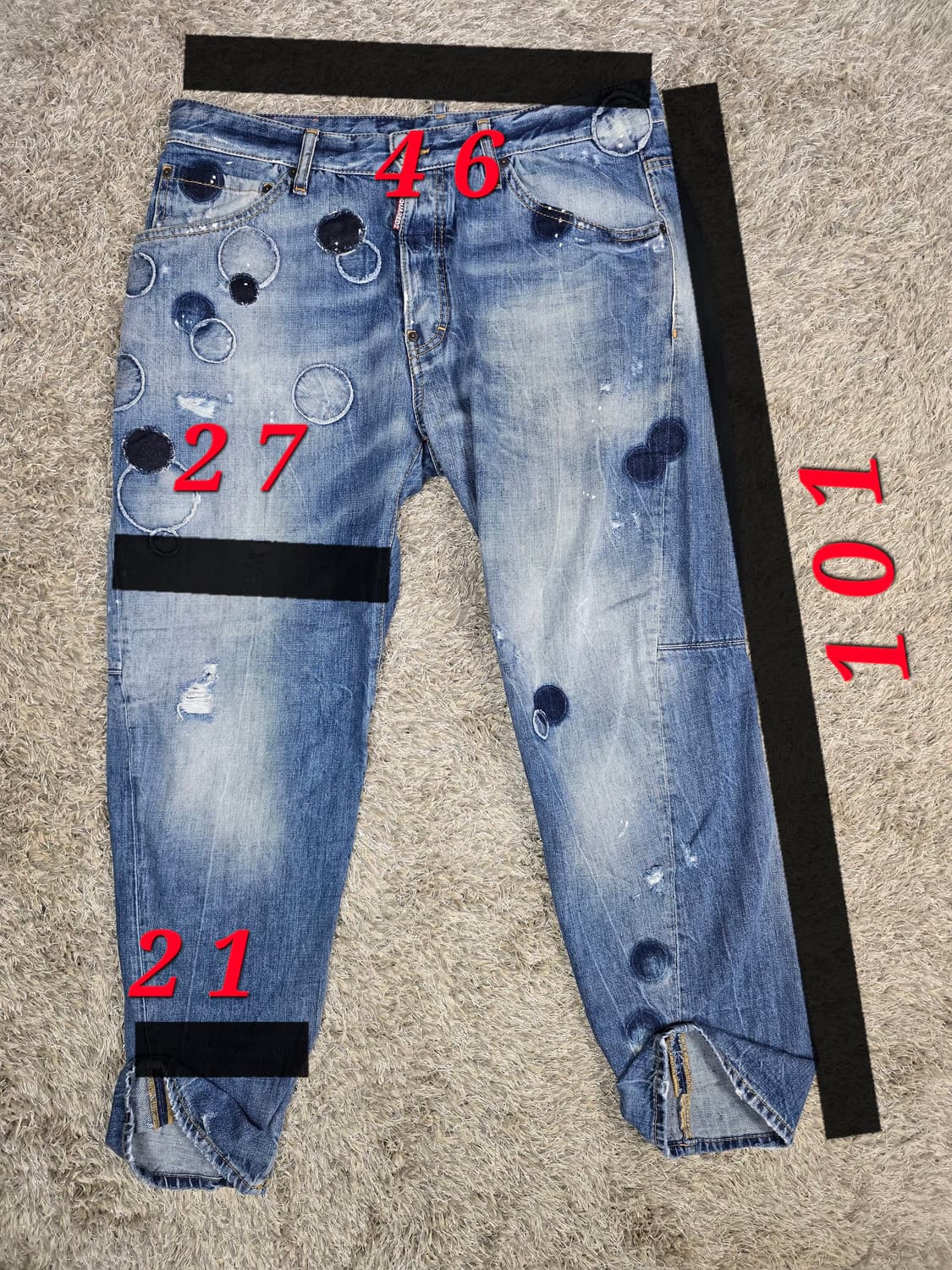 디스퀘어드2 데미지 워싱 청바지 52사이즈 상품이미지6