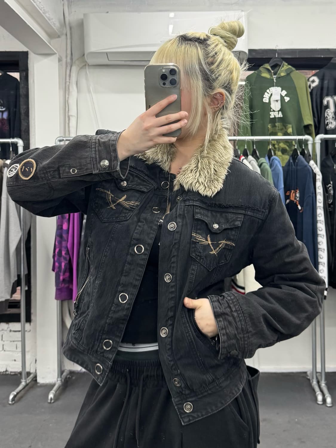 VTG Y2K 쉐르파 데님자켓 상품이미지5