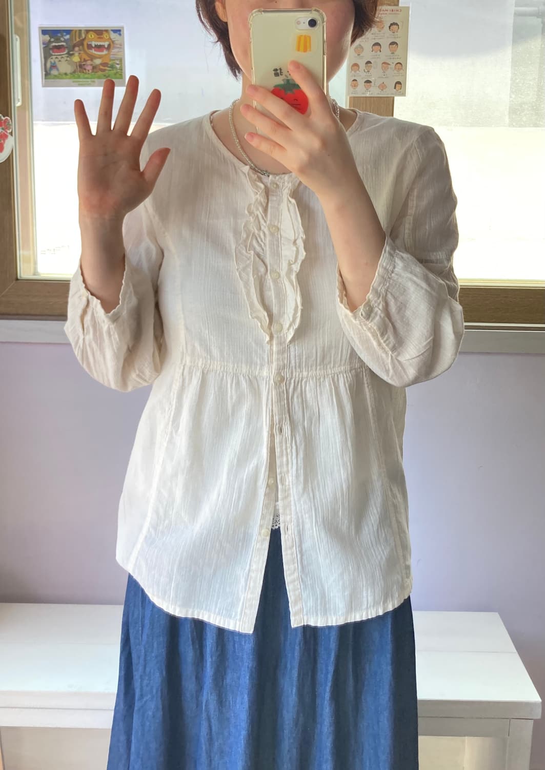 프릴 아이보리 블라우스 상품이미지1