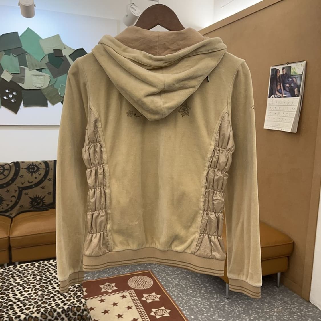 휠라 레트로 폭닥 벨벳 셔링 러블리힙 후드 집업 M C09117 상품이미지4