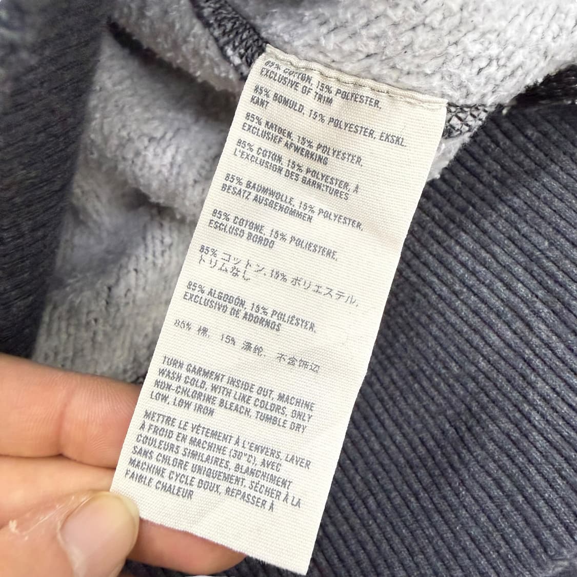 아베크롬비 머슬핏 워시드데님 차콜 블루 반집업 긴팔티 상품이미지10