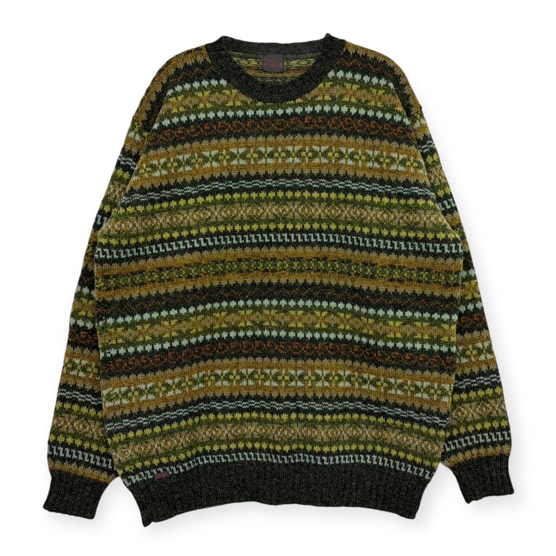 빈티지 노르딕 패턴 니트 티셔츠 상품이미지1