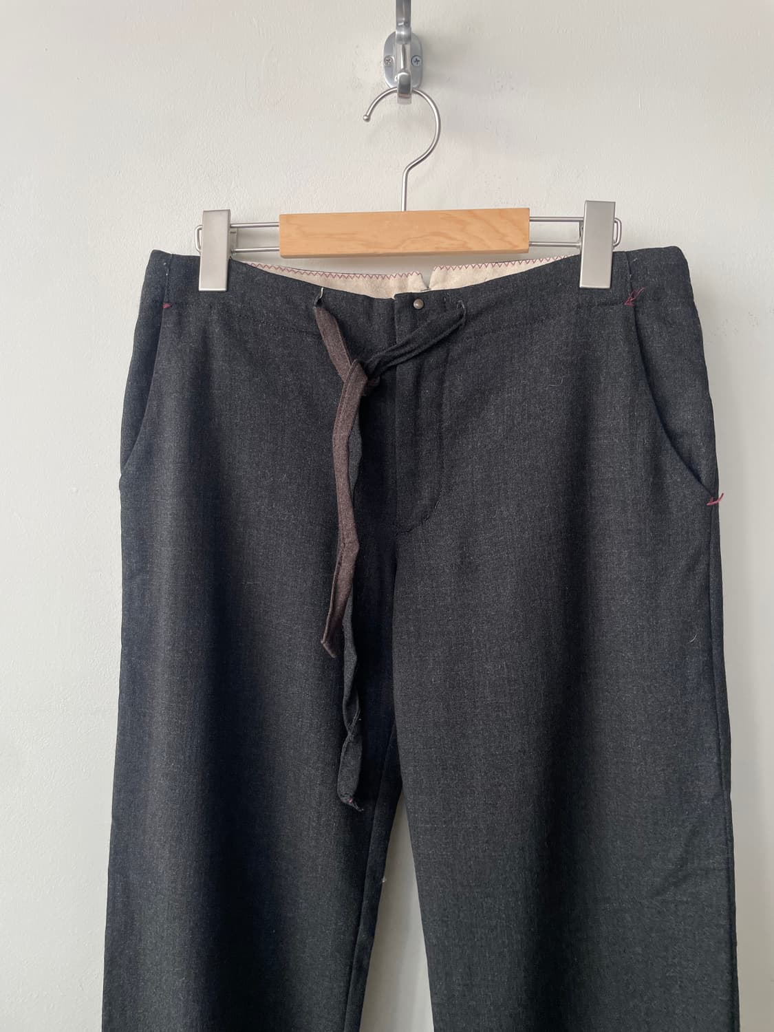 vintage low rise string wool wide pants 상품이미지2