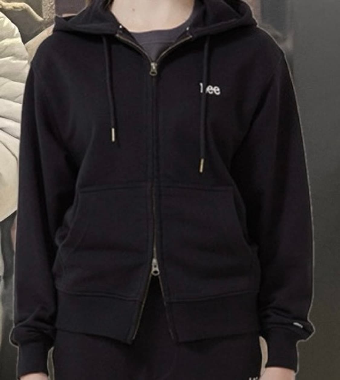 리 스몰 트위치 로고 후드 집업 블랙 m 상품이미지1