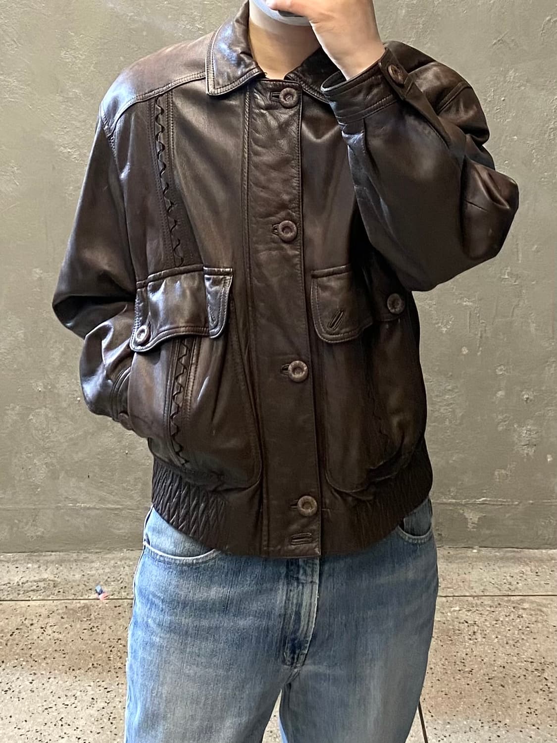 [48] 90s Torras 브라운 양가죽 레더자켓 상품이미지10