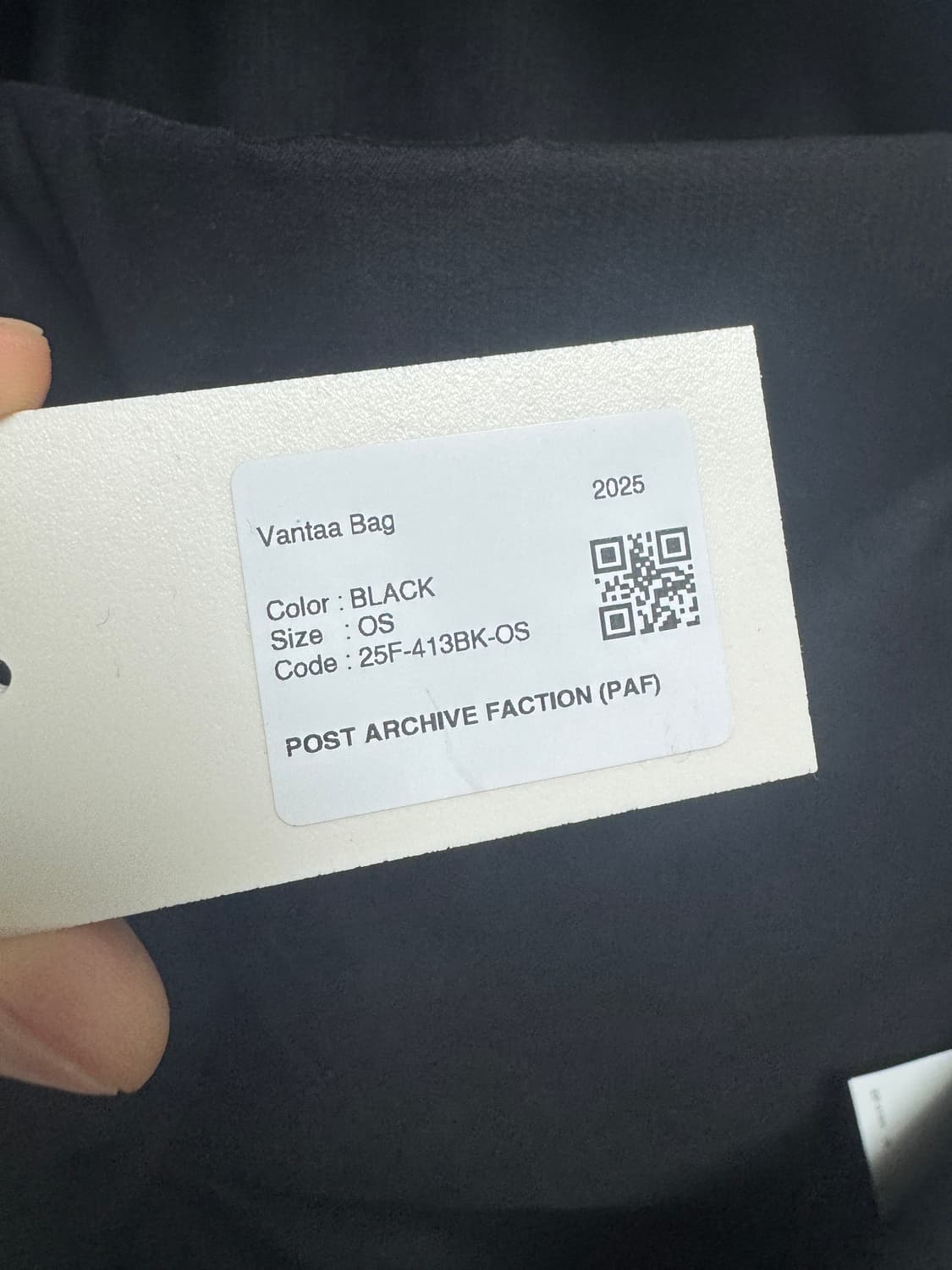 [OS] PAF 포스트 아카이브 팩션 반타 백 BLACK 상품이미지5