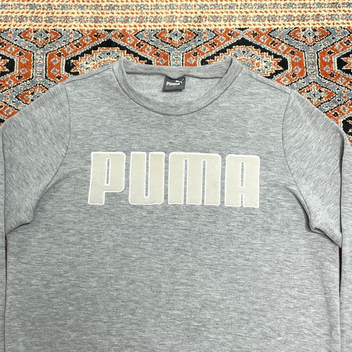 푸마 벨벳 스펠로고 그레이 기모 맨투맨 여성M 상품이미지2