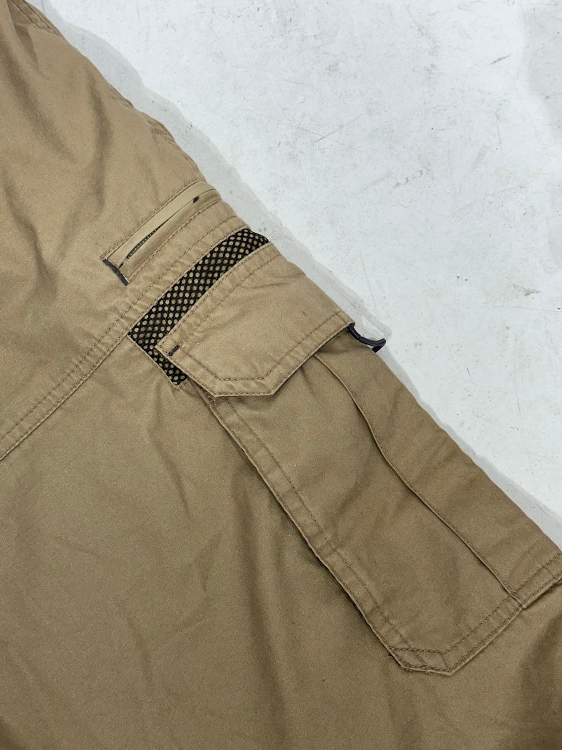 90s 컨버스 베이지 대대장 유틸리티 무릎 절개 와이드 카고 팬츠 L 상품이미지6